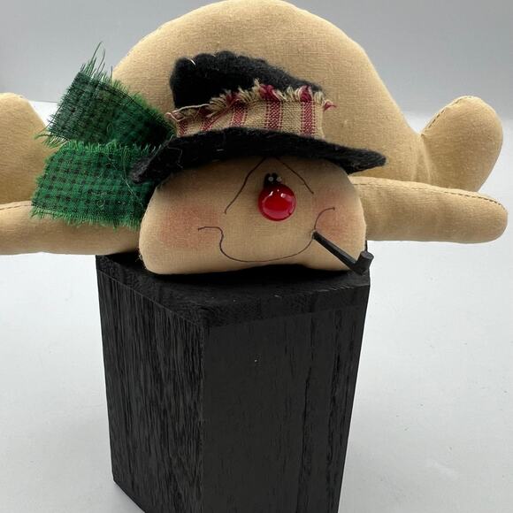 Patties Ratties Signed FINISHED Doll Snowman W Pipe Primitive Winter Christmas - Picture 4 of 7